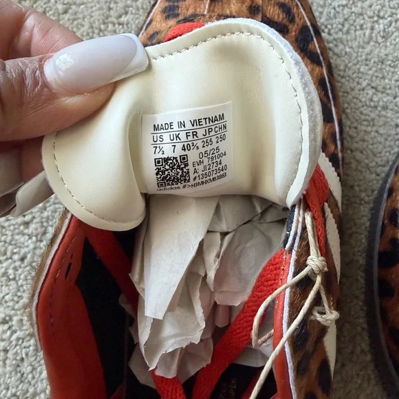 adidas Leopard Print Sneakers with Red and White Accents - Picture 2 of 5